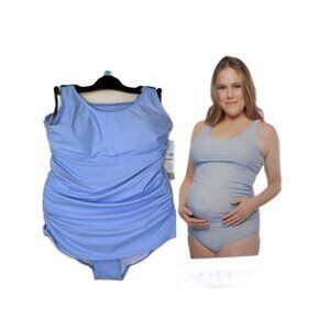 NWT BABY BLUE 2 PC MATERNITY TANKINI BATHING SWIM SUIT - LARGE